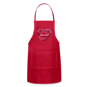 Stepmother Word Art Heart Adjustable Apron