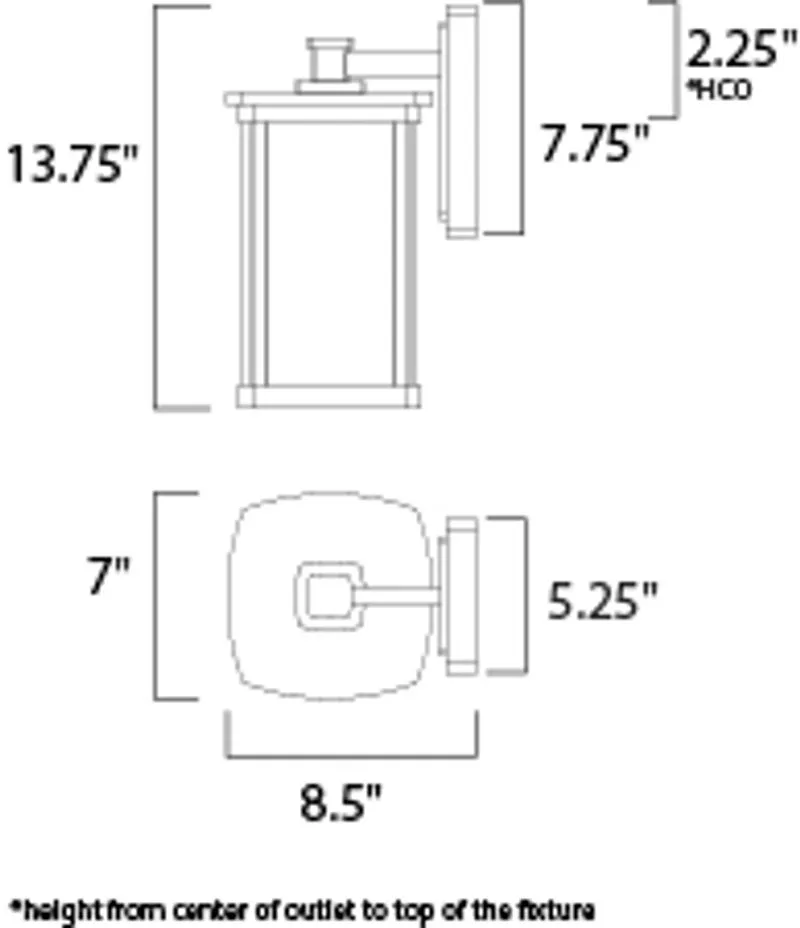 Terrace 7" Single Light Outdoor Wall Sconce in Bronze with Clear Glass Finish