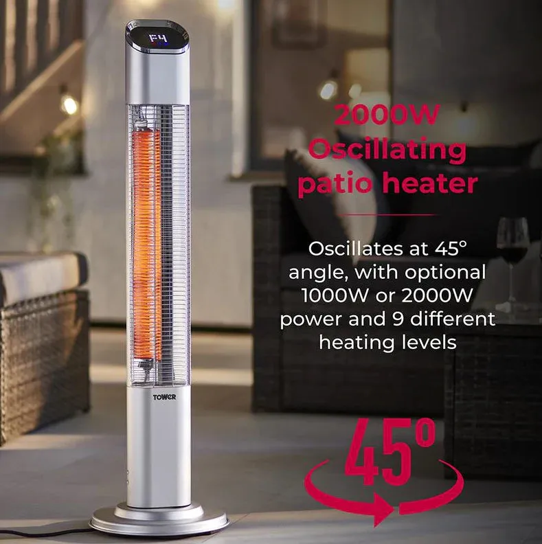 Tower T978519 SOL 2000W Free Standing Patio Heater