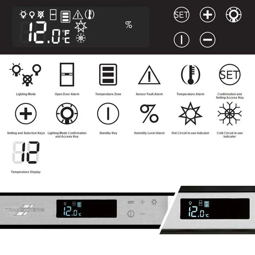 Transtherm Double Ermitage Glass Brushed Aluminum Full Shelf