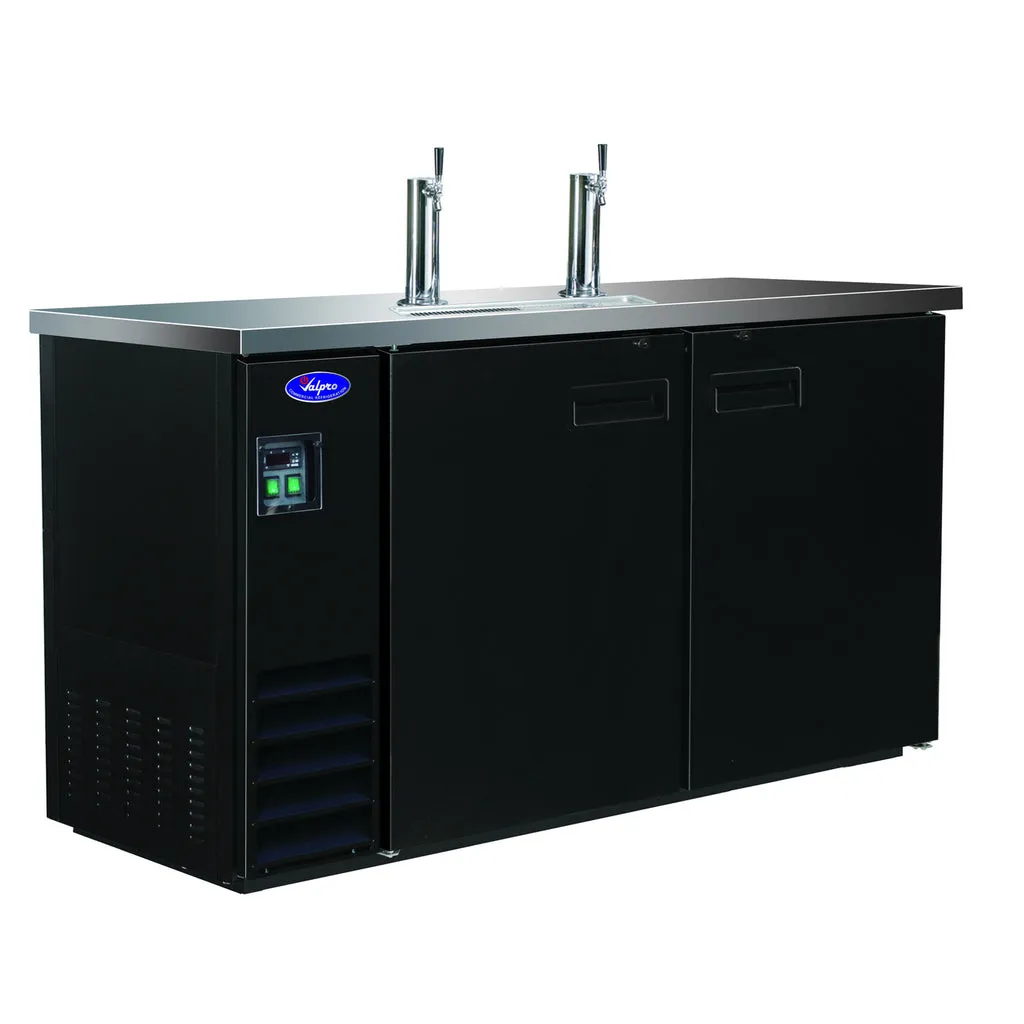 Valpro VPBD3-2, Two Door 61" Kegerator Draft Beer Dispenser, Two Towers/Two Taps