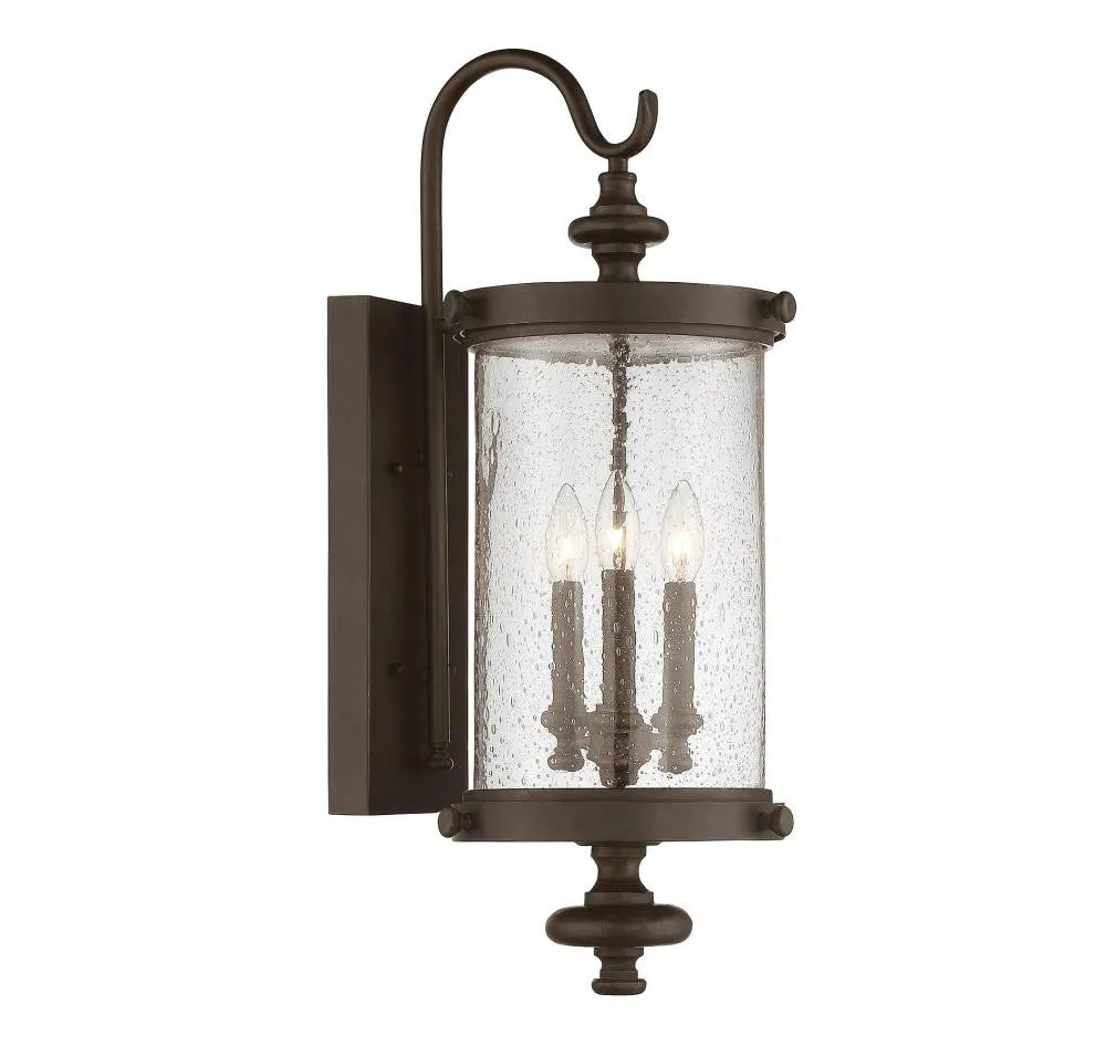 Walnut Outdoor 3 Light Sconce