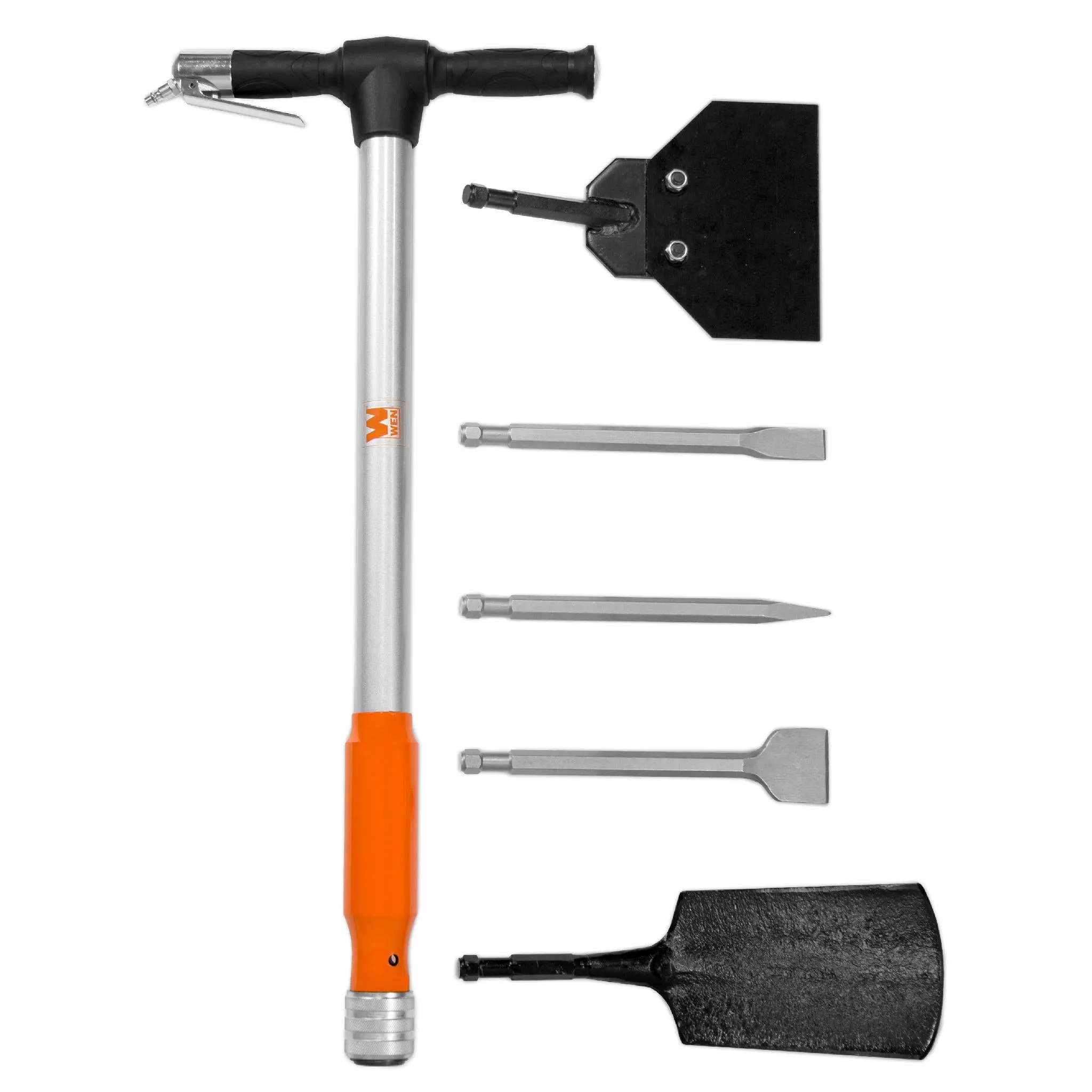 WEN 61635 5-in-1 Pneumatic Multi-Function Tool with Scraper, Shovel, and Chisel Attachments