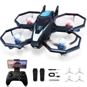 YLFU Drone with Camera, 1080P FPV Drone Camera with Remote Control Quadcopter, Gestures Selfie, One-Key Take Off/Landing, Speed Adjustment, 3D Flips, 2 Batteries Mini Drone for Adults Kids